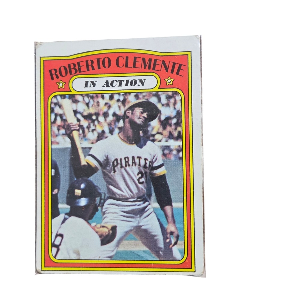 1972 Topps Roberto Clemente In Action #310 Pittsburgh Pirates Baseball Card VTG